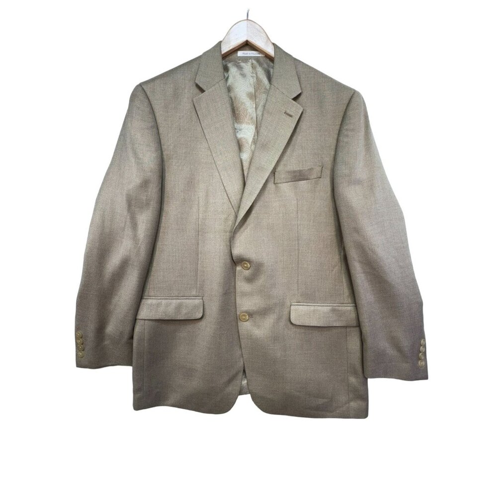 Chaps Mens Blazer Classic Fit 42R Beige Paisley Lining